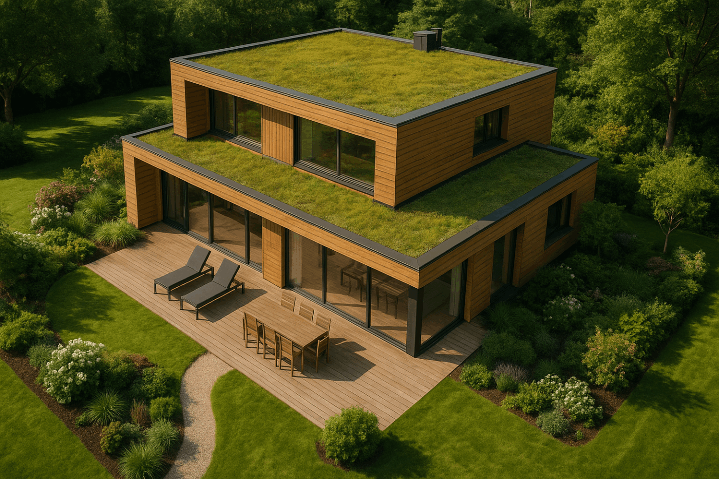 Timber CUBE - Zelená střecha na míru.