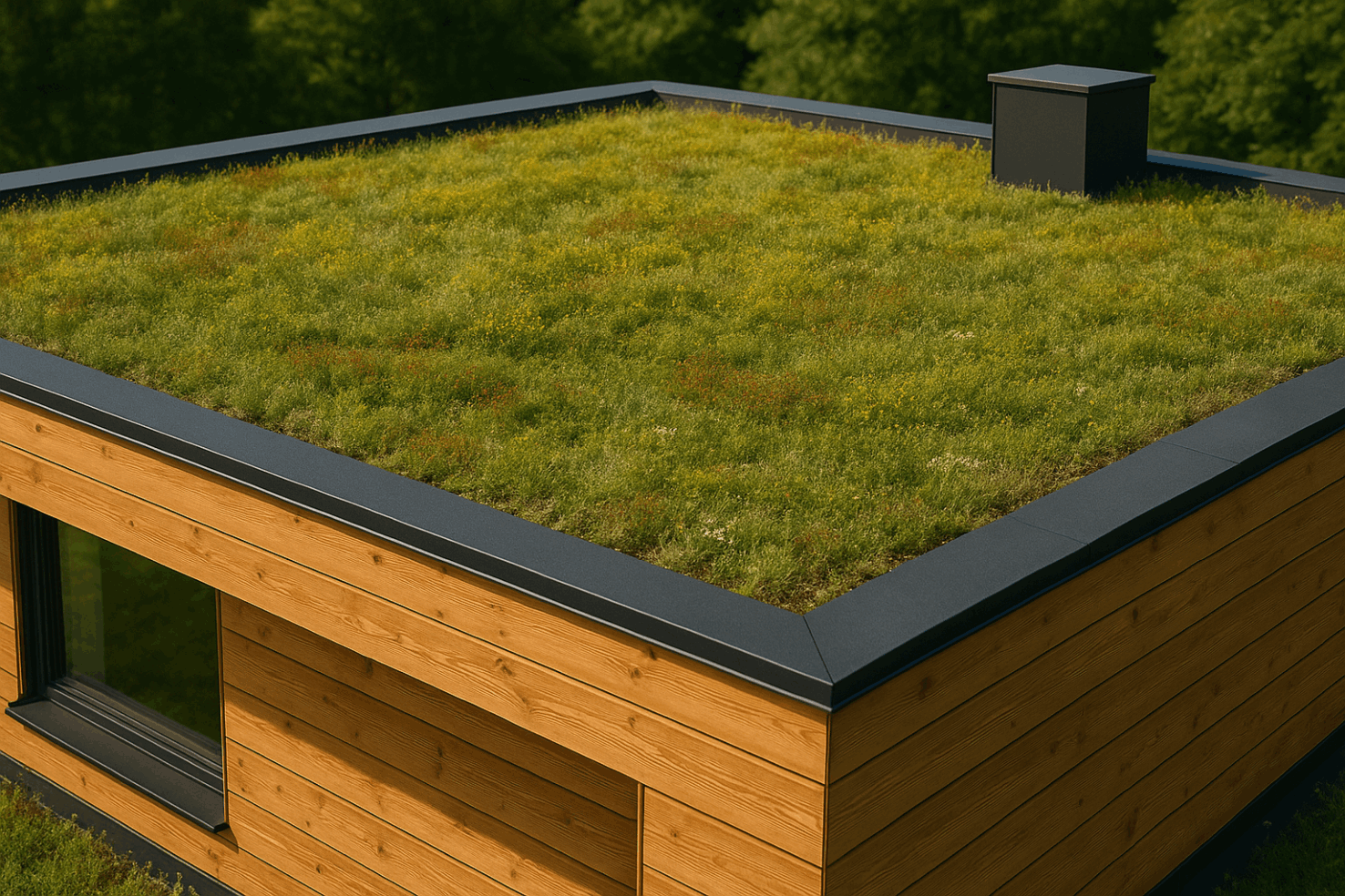 Timber CUBE - Zelená střecha na míru.