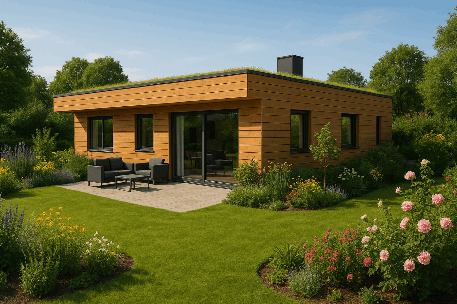 Timber CUBE - Zelená střecha na míru.