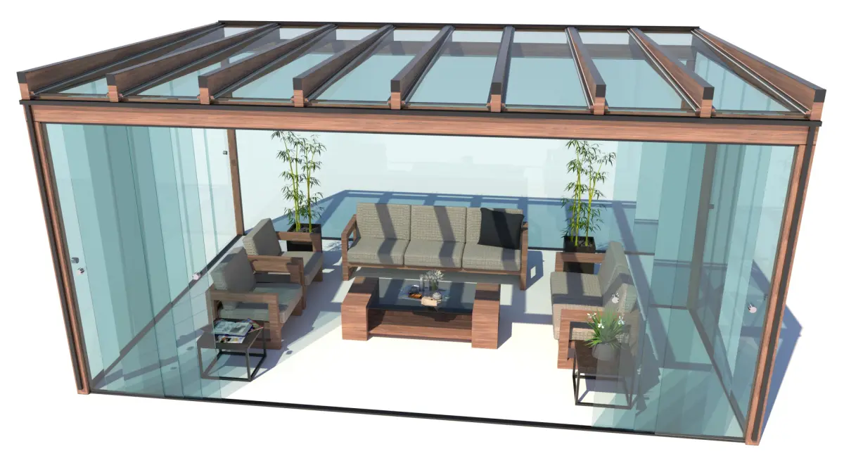 Timber CUBE | Zastřešení terasy | Snoubení dřeva, skla a hliníku nadchne každého milovníka čistého designu a zejména kubických tvarů.