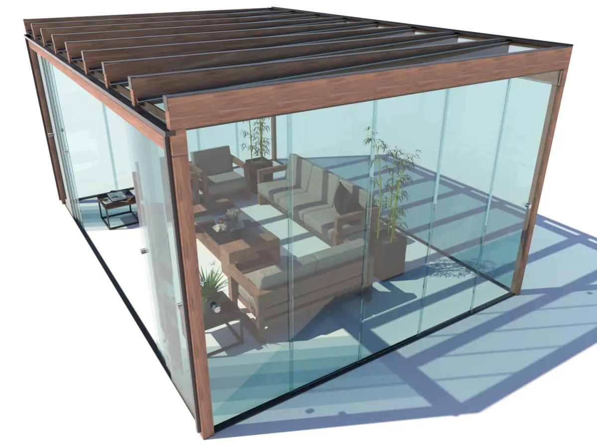 Timber CUBE - Variabilní umístění | Zastřešení terasy | Snoubení dřeva, skla a hliníku nadchne každého milovníka čistého designu a zejména kubických tvarů.