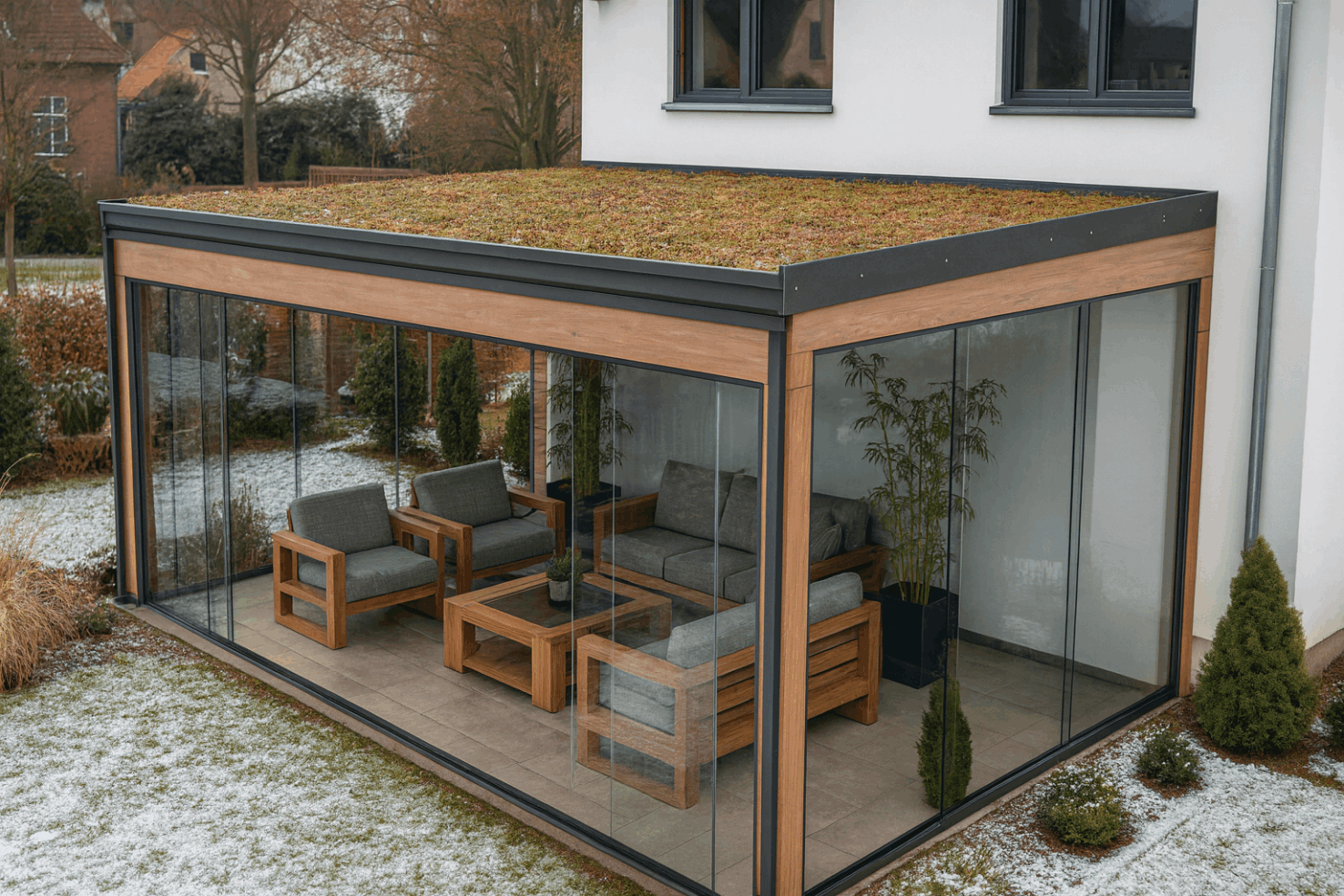 Timber CUBE PureGreen - zastřešení terasy inspirované přírodou.